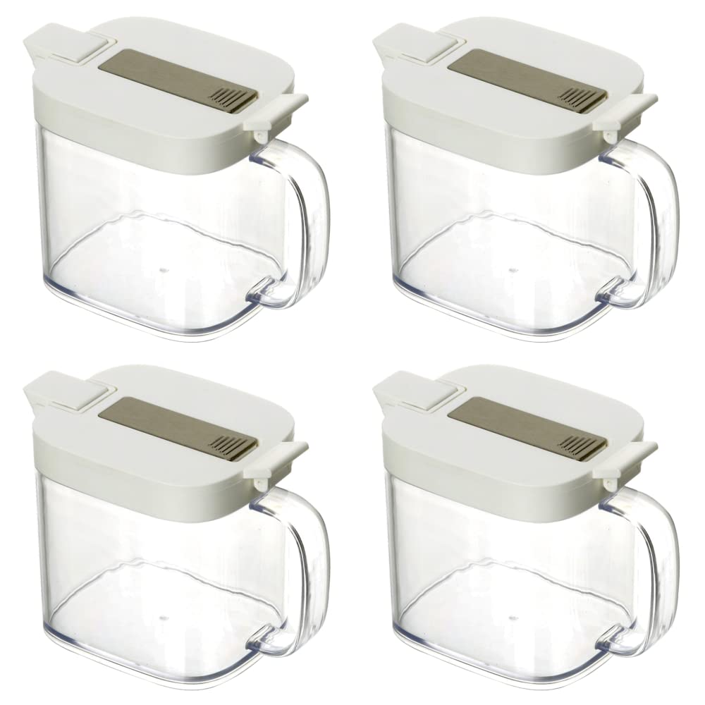 YBM HOME Clear Condiment Canisters Pots with Lids and Spoons - Clear acrylic Large Seasoning Jar for Spices like Salt, Sugar, Pepper, and Seasonings, 12101-1