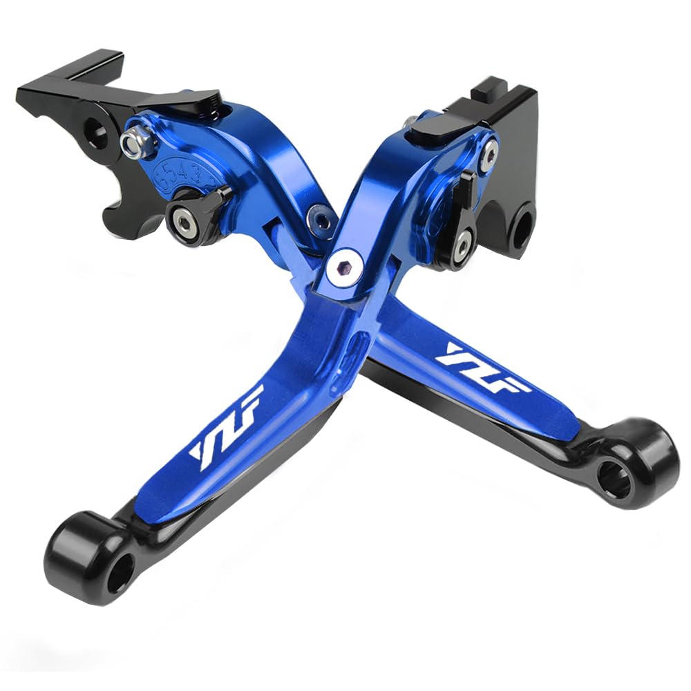 FREAXLL YZF-R1 R6 Brake Clutch Levers Set Foldable Extendable CNC for Yamaha YZF R1 2017-2022 YZF R6 2017-2022 (Blue)