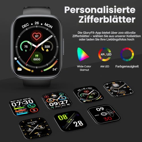 Poounur Smartwatch Herren Damen, 1.95" HD Smart Watch mit Bluetooth Anruf, 110+Sportmodi fitnessuhr, Fitness Tracker mit IP68 Wasserdicht… – Ansicht 5