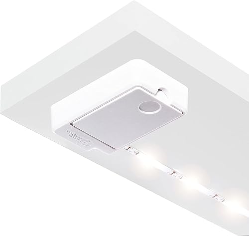 POWER PRACTICAL Luminoodle - Tira de luz LED de clic para estantes, gabinetes de cocina y muebles, 1 paquete incluye botón de encendido y cinta