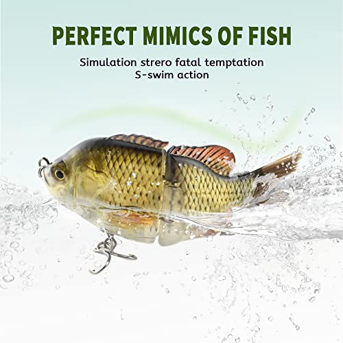 ODS Lure Sinking Blugill Glide Bait with Fiber Tail for Freshwater Saltwater Bass Lifelike Fishing Tackle (F2J20 Set 1) - Image 4