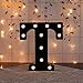 Decorative LED Illuminated Letter Marquee Sign - Alphabet Marquee Letters with Lights For Wedding Birthday Party Christmas Night Light Lamp Home Bar Decoration T, Black