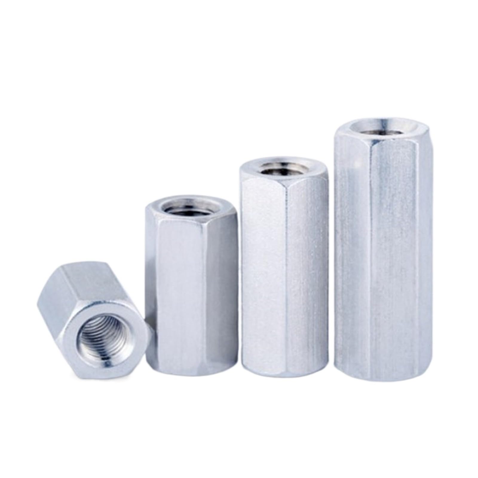 AMZBNEIDI Hex Coupling Nuts Fasteners, Pack Of 2-5 PCS Steel Zinc Plated Hex Coupling Nuts M3-M12(M6x20 5pcs)