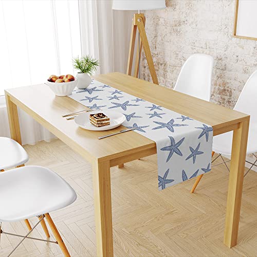 Beach Starfish Theme Runner Decorative, Nautical Navy Blue Table Runner Decorations for Dinning Room Kitchen Dresser Decor for Party Holiday, Housewarming Gifts for Women Couple New Home, 13X72 Inches - Image 5