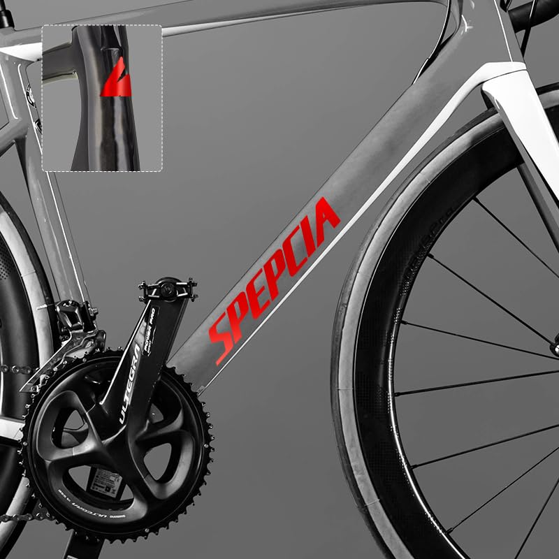 for Specialized Tarmac SL6 Road Bike | Color-Changing Frame Logo Decals, UV-Resistant, Precision-Cut, Multiple Colors for Custom Style (Super-Bright Metallic Flame red)