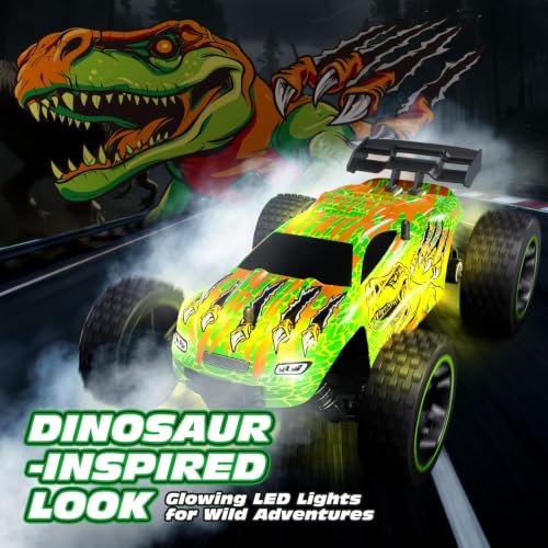 Image of Tecnock RC Cars for Kids, 1:18 Scale 2WD RC Car with USB-C Easy Charging, 2.4GHz Remote Control Car with LED Lights & 50 Mins Playtime, Toys Gifts for Boys & Girls Ages 8-12