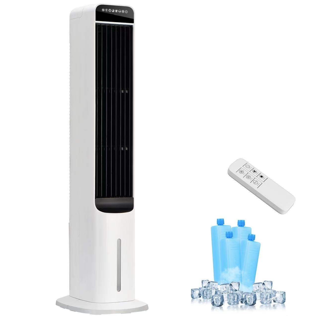 Windowless Portable Air Conditioner, 41 Inch Cooling Fans that Blow Cold Air, 3-in-1 Tower Fan with Remote, 3 Speeds, 120° Oscillation Swamp Cooler, 12H Timer Evaporative Cooler for Bedroom Indoor Use — view 8