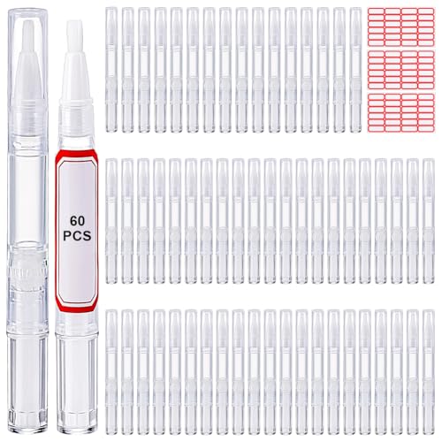 Stylo huile de cuticule vide rechargeable avec applicateur pour gloss et cils