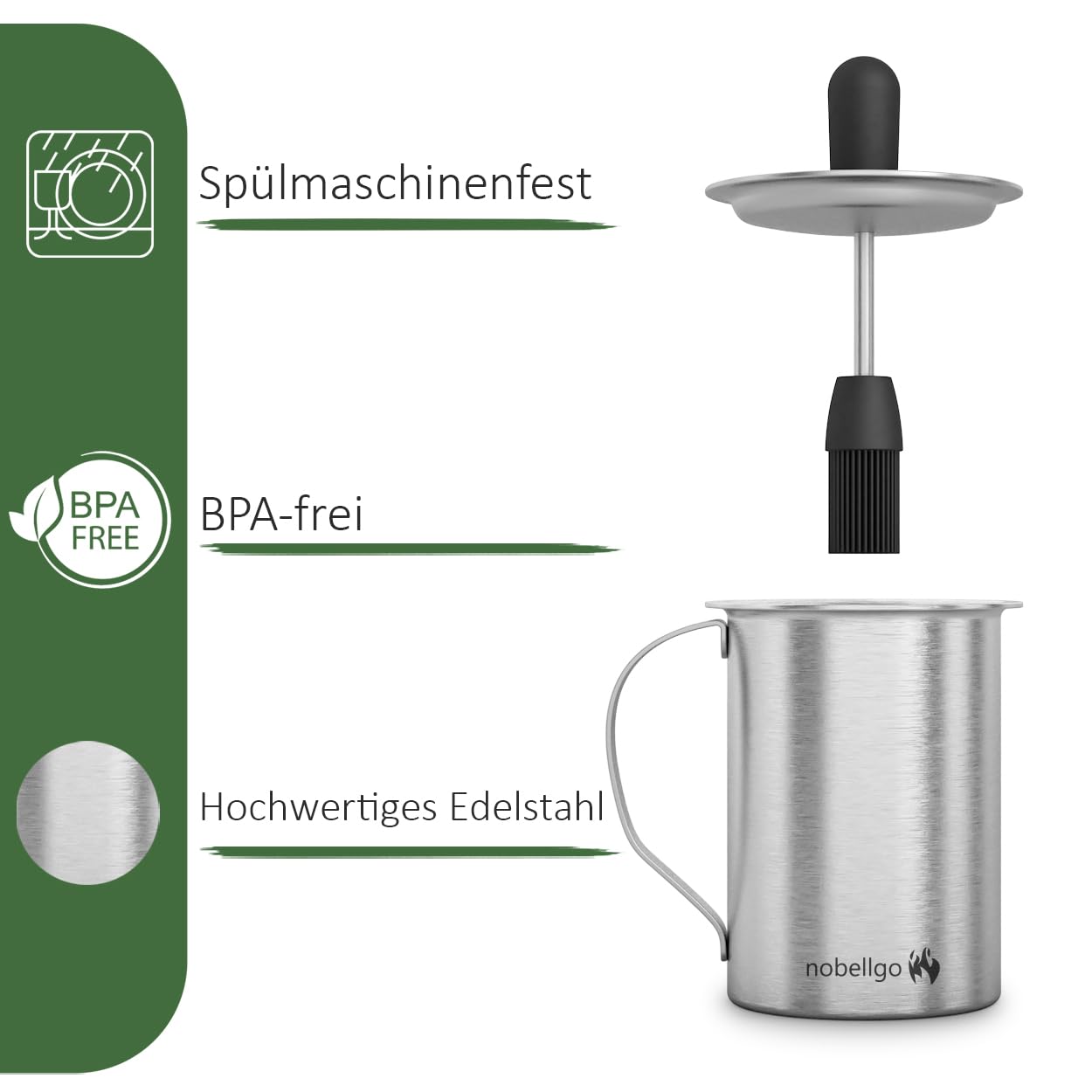 Barattolo Per Salsa Con Pennello - Accessorio Barbecue In Acciaio Inox, Lavabile In Lavastoviglie - Foto 8