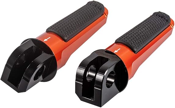 Front Foot Pegs Motorcycle Anti-slip Rubber Pad Rider Footrest Foot Pedals for Kawasaki ZX-6R 2003-2021 for ZH2 2020-2021 for Z1000 2010-2021 for Z800 2013-2016 Orange