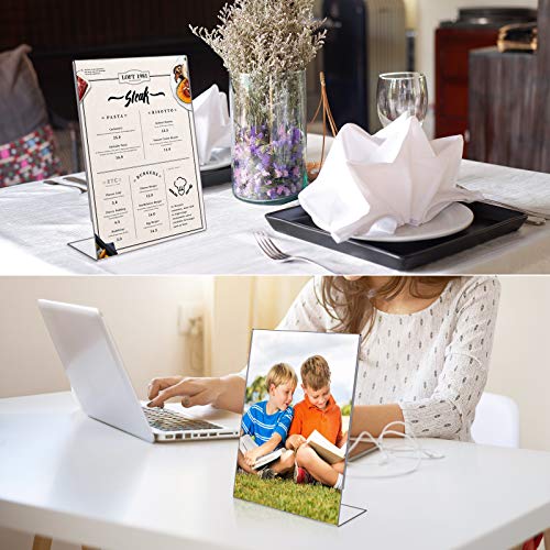 image for T-SIGN Acrylic Sign Holder 8.5 x 11 Slant Back, Clear Plastic Table To