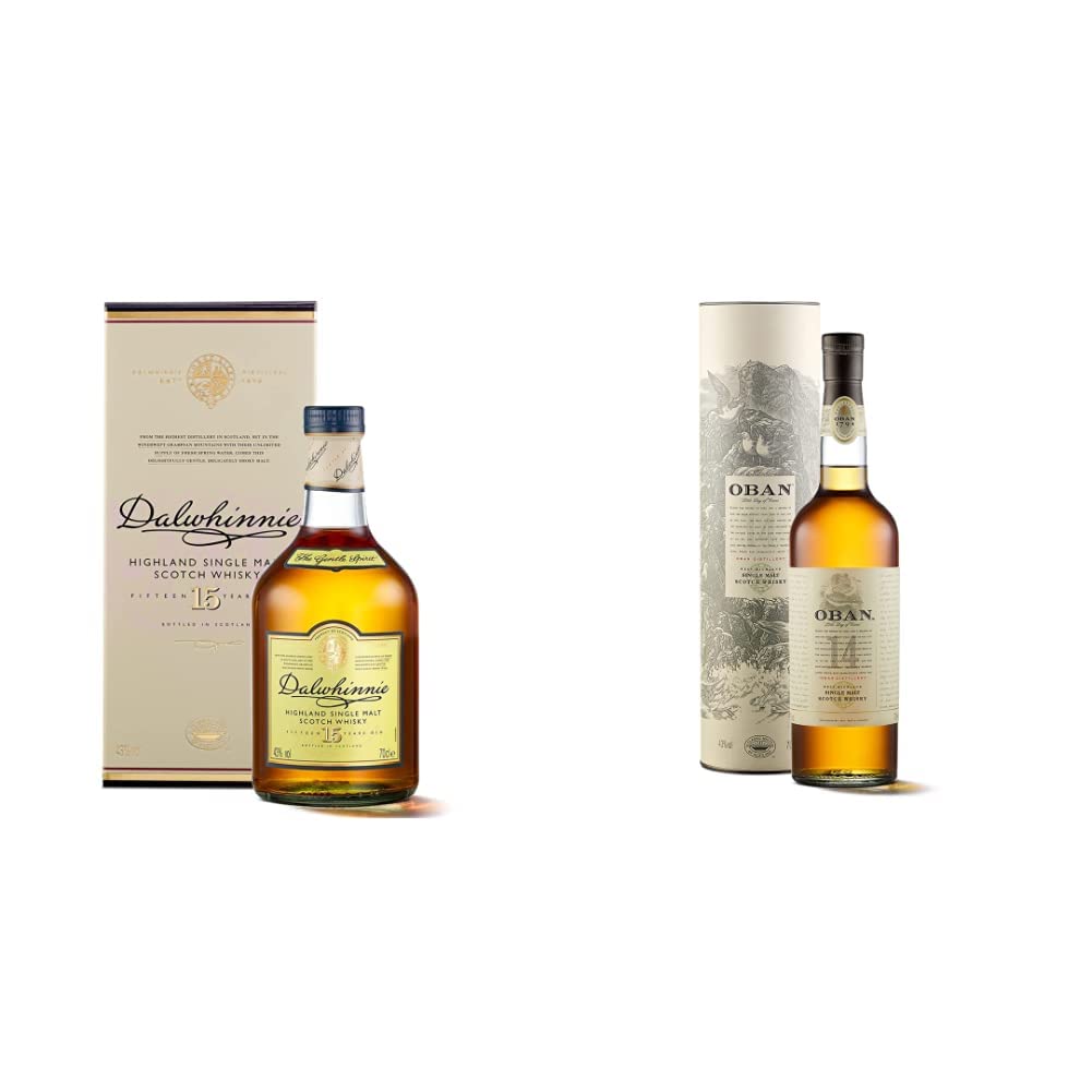 Dalwhinnie 15 Anni Single Malt Scotch Whisky - 700 ml & Oban 14 Anni Single Malt Scotch Whisky con Astuccio - 700 ml