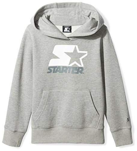 Starter Girls' Pullover Multi-Color Logo Hoodie, Amazon Exclusive, Vapor Grey Heather, L (10/12)