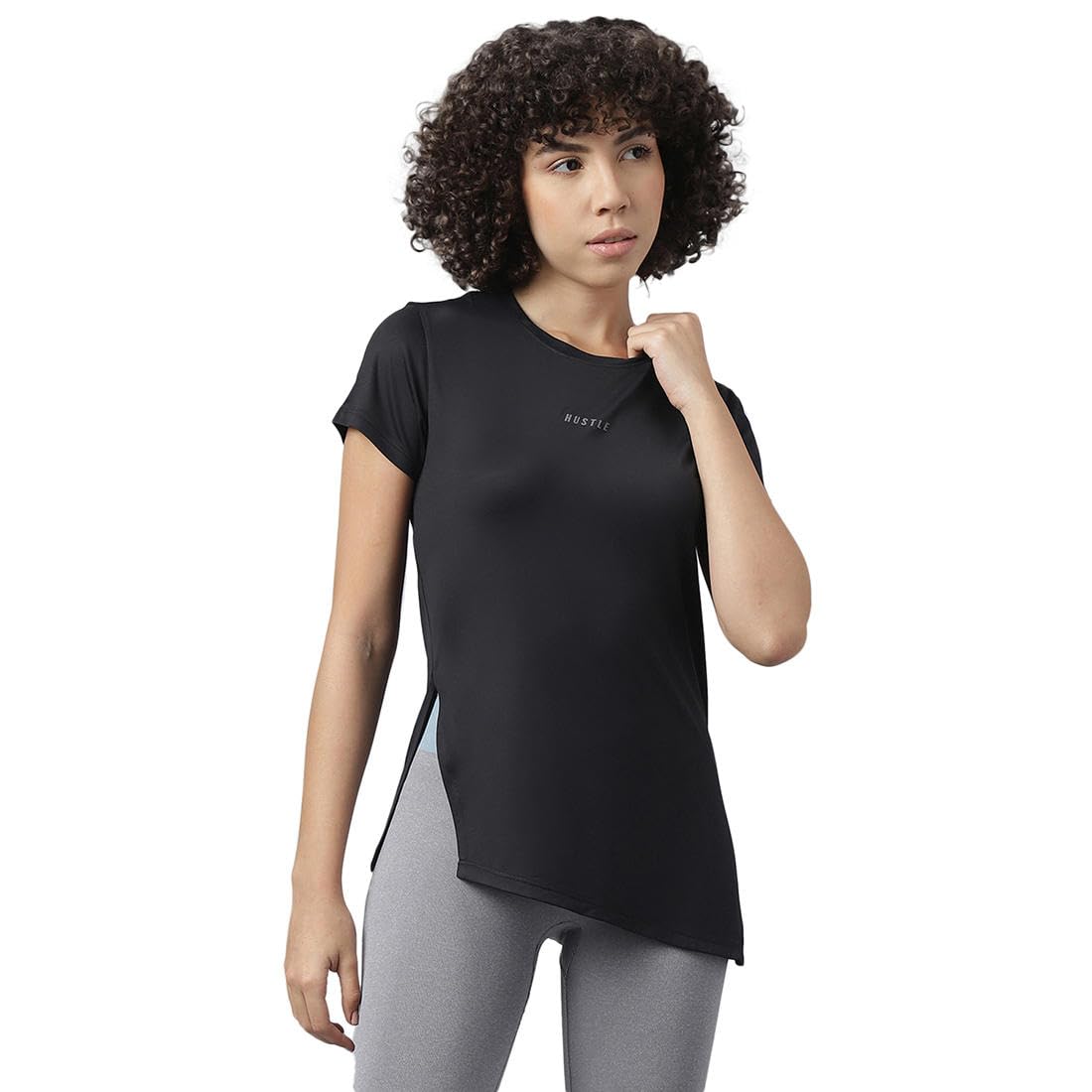 MKHWOMEN BLACK DRI-FIT RELAXED FIT T-SHIRT