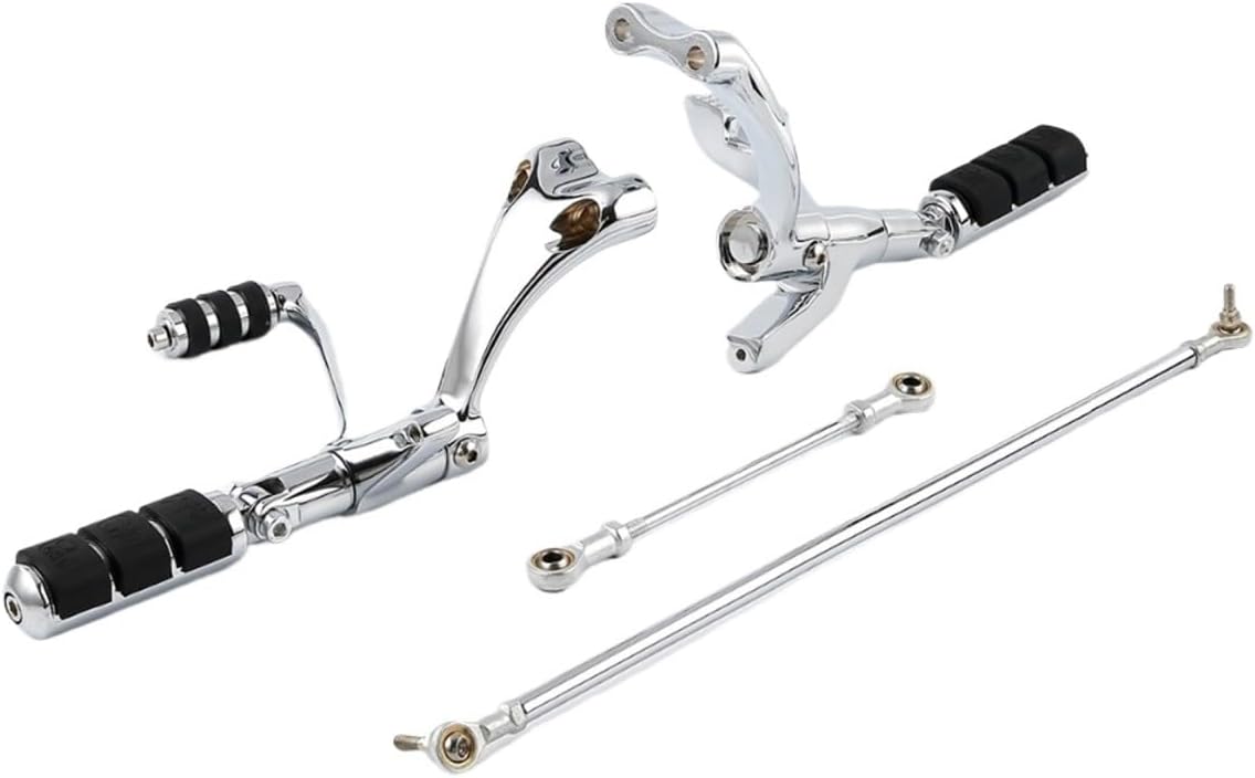 Motorcycle Forward Controls Complete Kit With Pegs Levers Linkages Compatible With Harle Sportster 883 1200 XL Iron 2004-2013 Black Chrome(Silver)