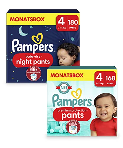 Pampers Night Windeln Pants Größe 4 (9-14kg, 180 Stück) Baby-Dry und...
