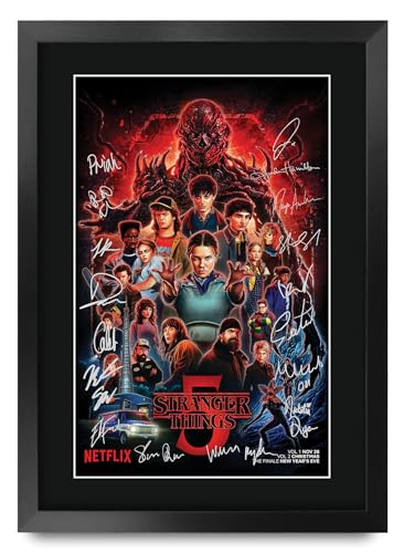 HWC Trading Strange Hawkins Thing Season 5 Cadeaux Imprimé Signé Autographe Photo pour les fans de télévision - A3 Encadré