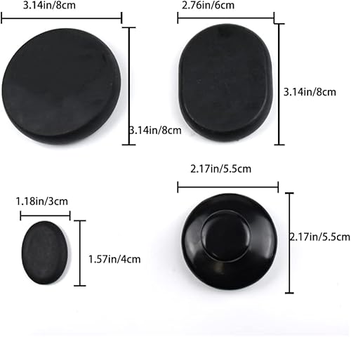 Miniatura 3 de LHYILSWQ - 16 piedras grandes de masaje caliente, basalto, roca, codl, masajeadores, spa, piedras para mujeres y hombres, color negro