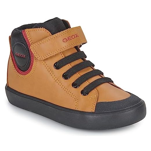 Geox J Gisli Boy F, Zapatillas, Dk Yellow Black, 24 EU