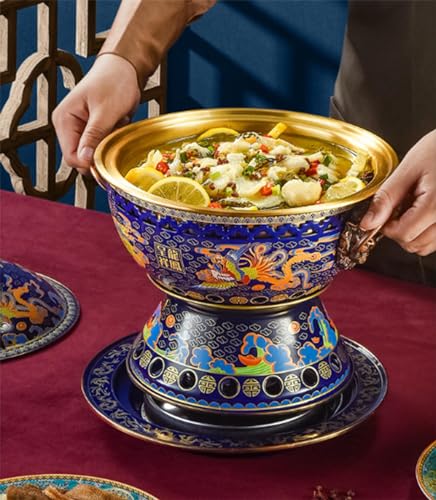 Olla caliente de cobre chino estilo tradicional para 2-3 personas miniatura 3
