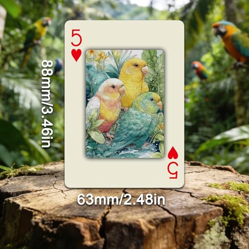 Parrot Theme Playing Cards, 54 ilustraciones artísticas miniatura 4