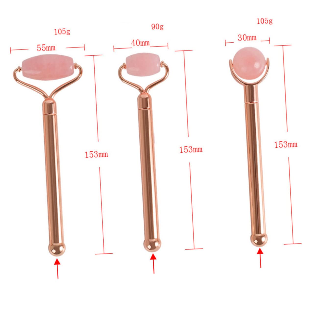 1set Jade Facial Massage Roller Natural Jade Rolling Massager for Eye Beauty Face Tool Neck and Back Massage for Home and Travel Spa Care