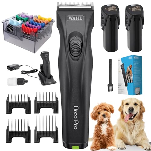Agrarzone Edition Wahl Moser Arco Pro Hundeschermaschine 2x Akku - Aufsteckkamm Set und Akku -Schermaschine Hund mit hervorragender Leistung - Rasierer, Trimmer, Tierhaarschneider Pfoten & Katzen
