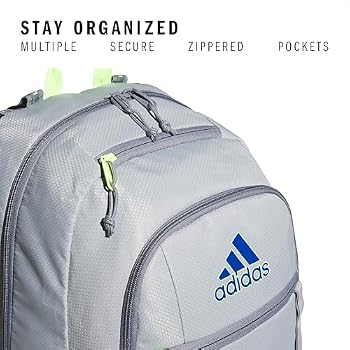 adidas Excel Backpack Durable Large Athletic Laptop Book Bag, Stone Grey/Team Royal Blue/Lucid Lemon Yellow, One Size Fashion