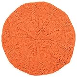 DapperWorld Women's Orange Soft Lightweight Knitted Beret Hat
