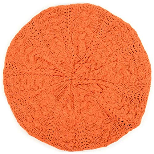 Dapperworld Women's Orange Soft Lightweight Knitted Beret Hat #TOP1