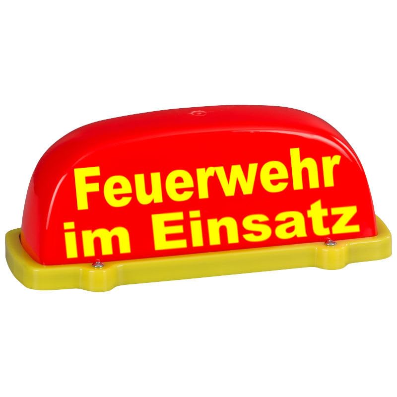Dachschild City - leuchtrot - Feuerwehr im Einsatz- unbeleuchtet - Dachaufsetzer