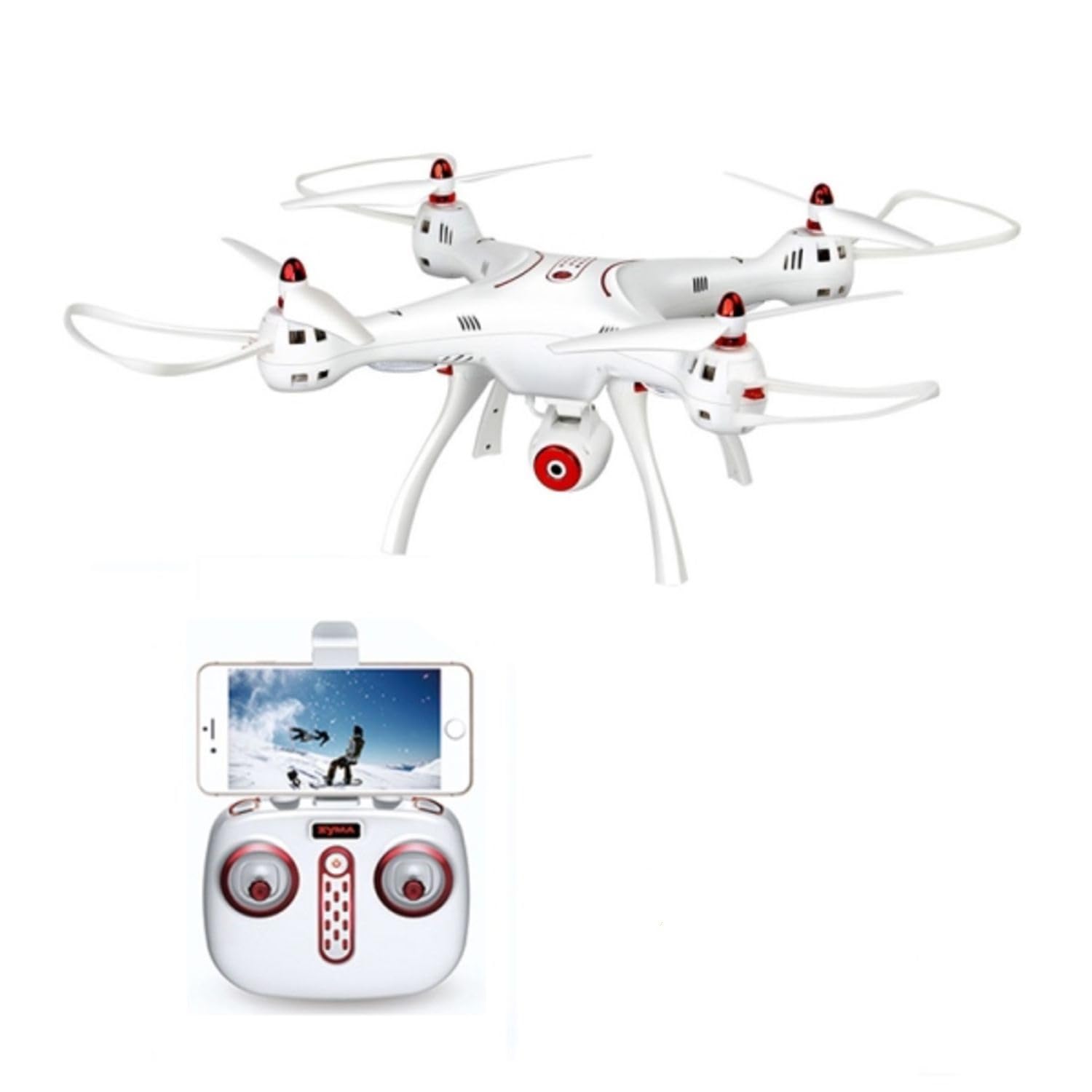 RC Drone Syma X8SW RTF con telecomando incl. fotocamera HD FPV Wifi 6 assi giroscopio e modalità headless