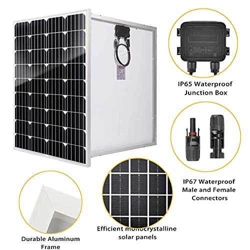 100W Solar Panel Kit Waterproof Portable Monocrystalline Solar Panel