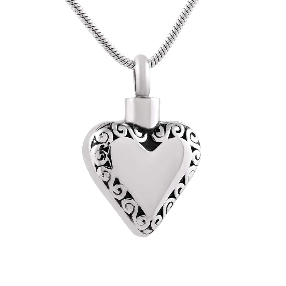 WJDT Forever In My Heart of Silver Cremation Jewelry Necklace Keepsake Urn Memorial Custom Logo-silver_pendant only