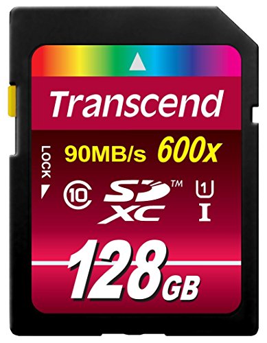 Transcend 128GB SDXC Class 10 UHS-1 Flash Memory Card Up to 90MB/s (TS128GSDXC10U1) [sAi]