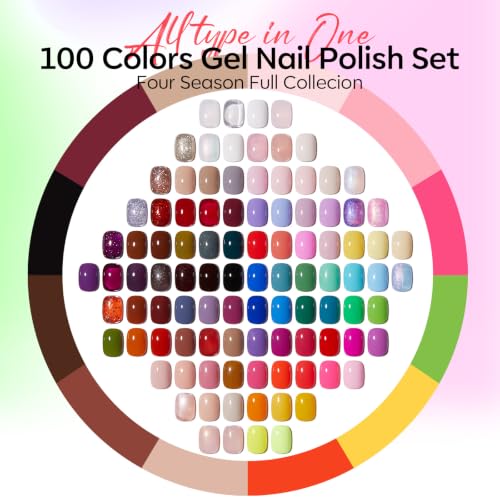 Image of modelones Gel Nail Polish Set 110pcs 100Colors Red Jelly Glitter All Season