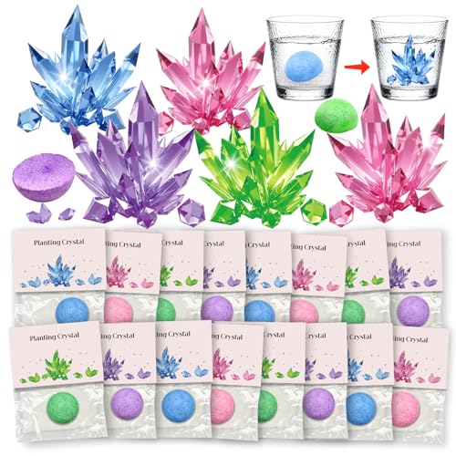 16 Pack Crystal Growing Kit Science Party Favors for Kids STEM Science Experiment Bulk Classroom Prizes Goodie Bag Stuffers Birthday Return Gifts for 4-6 8-12 Boys and Girls (16Pcs One Size)