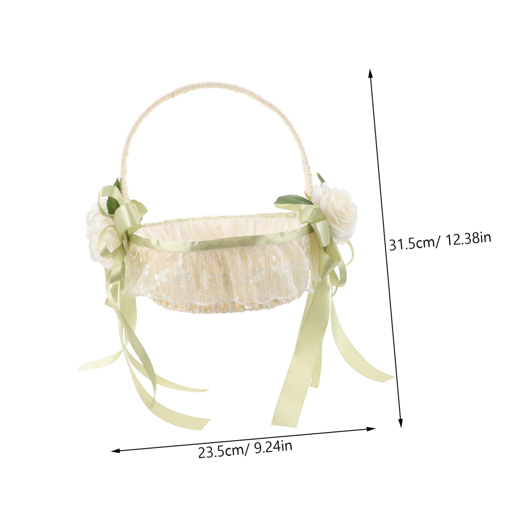 Elegant Flower Girl Basket Handheld Wedding Basket with Bowknot Lightweight and Floral Decor for Weddings Birthdays and Special Occasions Woven Design