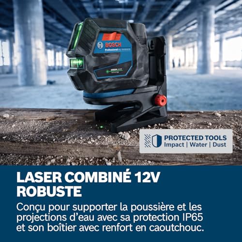 Bosch Professional laser combiné GCL 12V 50 22 CG jusqu’à 50m Dual Power support RM 20 4 piles 15V LR6 AA housse - vue 5