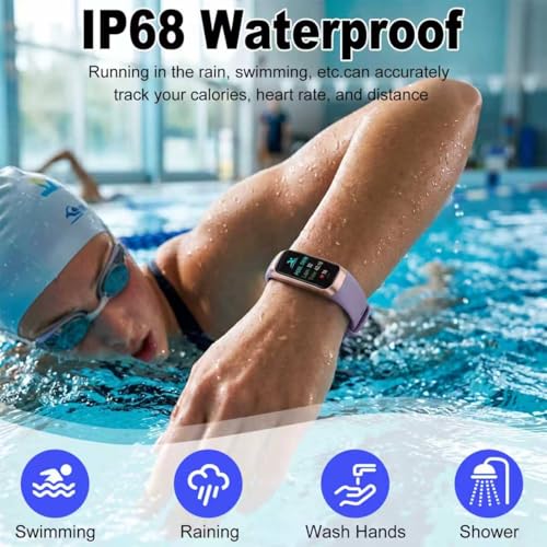 Image of Fitness Tracker, 2026 Smart Band with Heart Rate & Activity Tracker, IP67 Waterproof Smartwatch with Sleep Tracking & Step Counter for Men Women, Orchid Purple