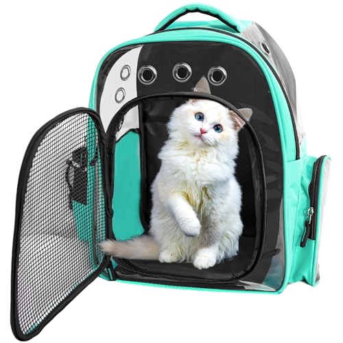 Buraq Breathable Explorer Pet Carrier Backpack, Designed, Ventilated,Ideal Cat House, Portable Cat Bag, Secure and Comfortable Outdoor Use (Sea-Green) Buraq Breathable Explorer Pet Carrier Backpack, Designed, Ventilated,Ideal Cat House, Portable Cat Bag, Secure and Comfortable Outdoor Use (Sea-Green)