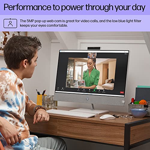 Image of HP Pavilion 27 inch All-in-One Desktop PC, FHD Display, 13th Generation Intel Core i7-13700T, 16 GB RAM, 256 GB SSD, 1 TB HD, Intel UHD 770 Graphics, Windows 11 Home, 27- ca2080 (2023)