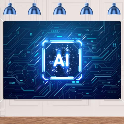 AI Themed Futuristic Circuit Board Banner High Tech...