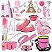Lobeve Puppy Supplies Starter Kit - 39-Piece Set of Puppy Essentials and Dog Stuff.Includes Dog Leash, Toys, Bowl, Brushes, Water Bottles,and More.Perfect Welcome Home Gift for Your New Puppies-Pink
