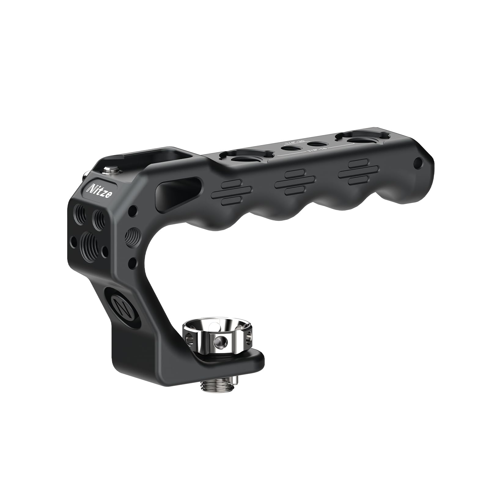 Nitze ARRI Top Handle,Camera Handle with ARRI Positioning Pins, Camera Top Grip with Integrated NATO Rail, Cold Shoe and Multiple Mounting Holes (Stinger Handle) - PA28-BK