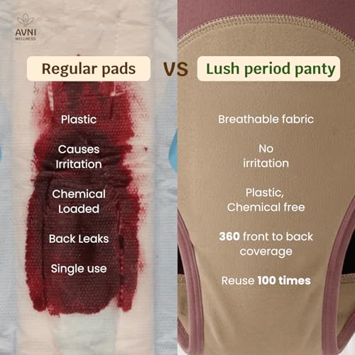 Image of Avni - Washable Period Panty | Pack of 1 | Breathable Bamboo Fabric | Medium to Heavy Flow | Protection up to 10 hrs | No Leaks, No Stains | High Waist Underwear for Women | Reusable for 2 yrs