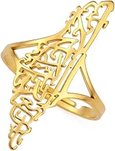 Amaxer Israel Palestine Map Stainless Steel Ring for Women Ethnic Country Geography Hollow Open Adjustable Dainty Jewelry