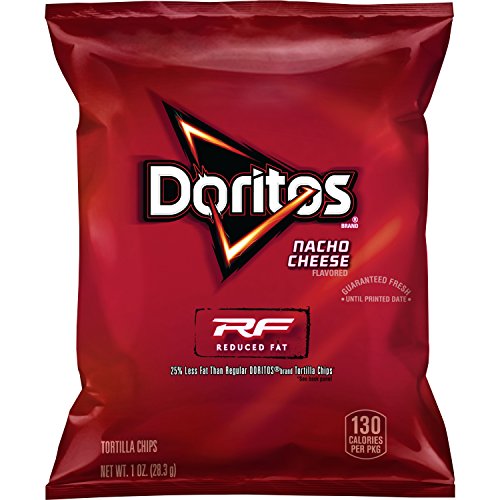 Doritos Reduced Fat Nacho Cheese Flavored Tortilla Chips, 1 Ounce (Pack of 72)