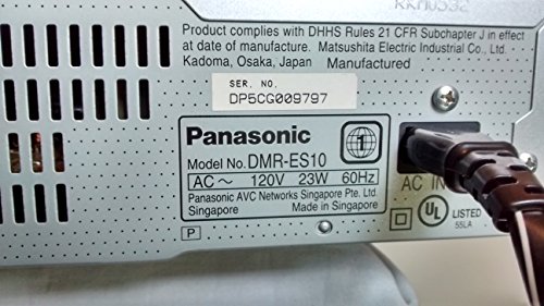 Panasonic Dvd Recorder Player Dmr-Es10 Diga Dvd-Ram Burner. Silver. Dvd Audio / Progressive Scan, Ram Compatible, Vcrplus+, Dolby Digital, Dts. 4.7Gb Dvd-Ram Rewritable Disc Included. #TOP4