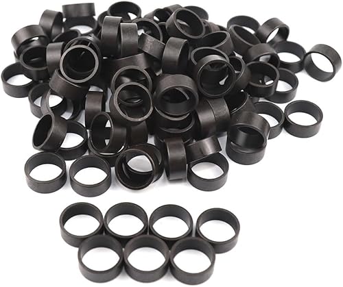Paquete de 120 anillos de crimpado PEX de cobre oxidado en negro de 12 pulgada para sistema de tubo Pex (negro, 120 piezas de 12 pulgadas)